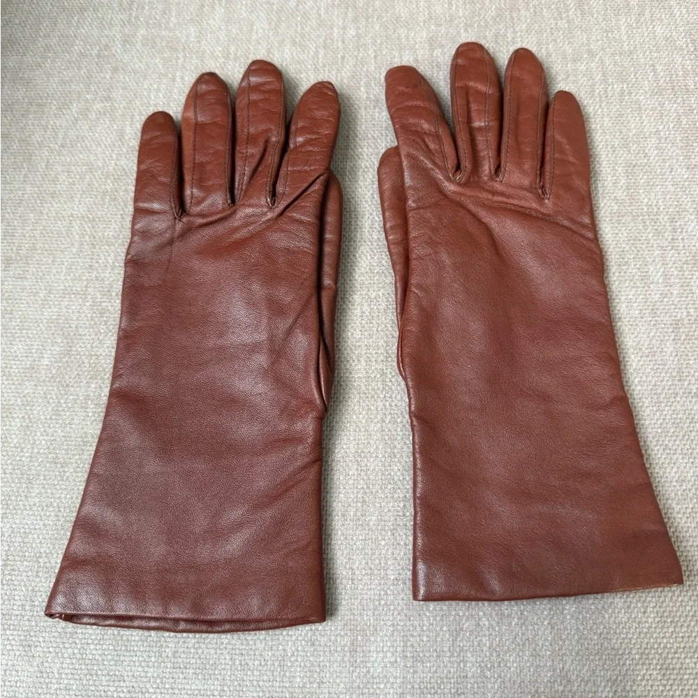 Lord & Taylor Women’s Brown Leather Gloves Size 7